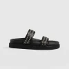 Outlet Saint and Sofia Maddox Eyelet Slides - Black
