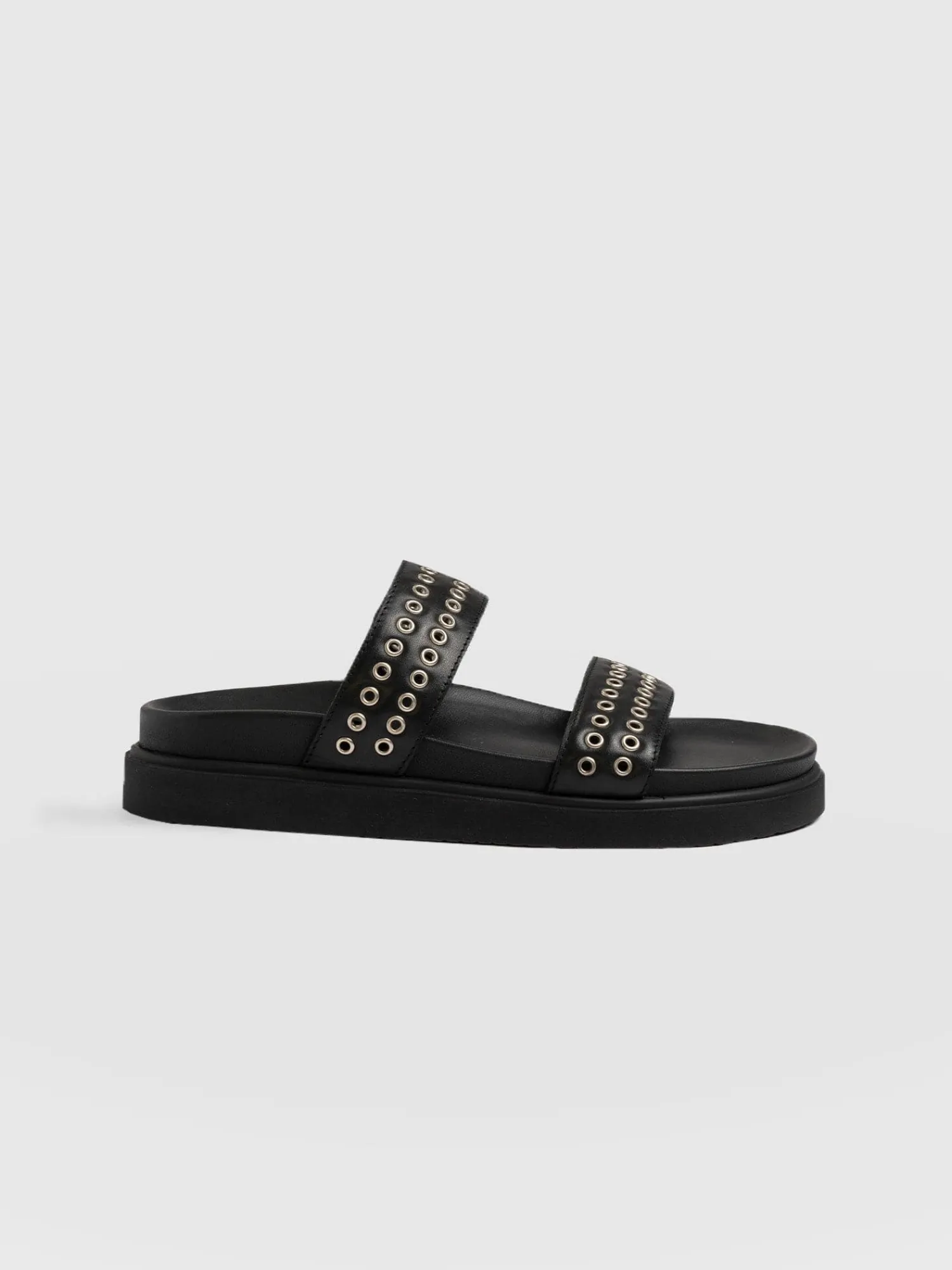 Outlet Saint and Sofia Maddox Eyelet Slides - Black