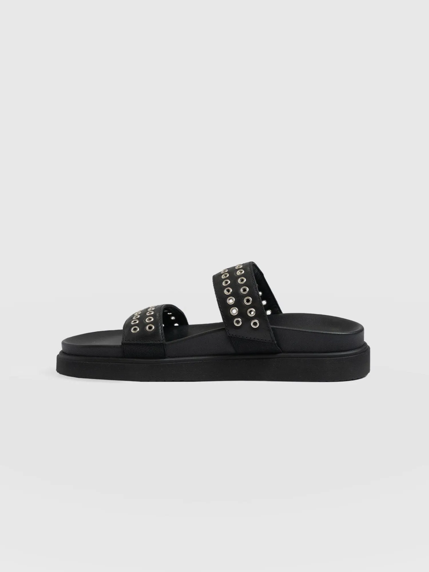 Outlet Saint and Sofia Maddox Eyelet Slides - Black