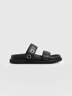 Online Saint and Sofia Madison Eyelet Slides - Black