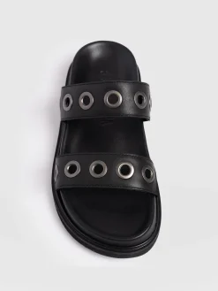 Online Saint and Sofia Madison Eyelet Slides - Black