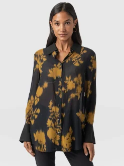 Sale Saint and Sofia Madison Shirt - Yellow Fade Floral
