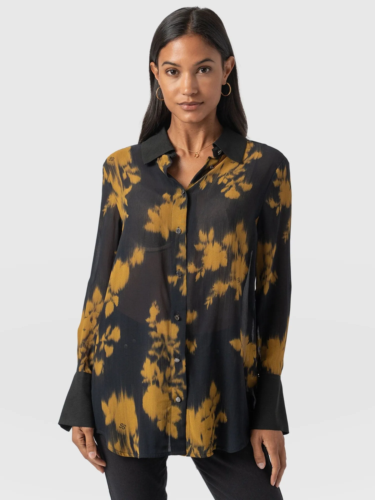 Sale Saint and Sofia Madison Shirt - Yellow Fade Floral