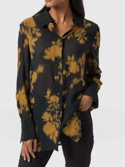Sale Saint and Sofia Madison Shirt - Yellow Fade Floral