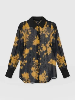 Sale Saint and Sofia Madison Shirt - Yellow Fade Floral