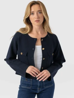 Hot Saint and Sofia Maeva Knit Jacket - Navy