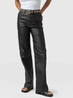Outlet Saint and Sofia Maeve Wide Leg Pant - Black Coated
