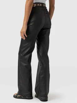 Outlet Saint and Sofia Maeve Wide Leg Pant - Black Coated