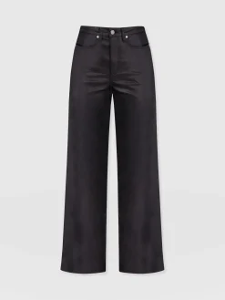 Outlet Saint and Sofia Maeve Wide Leg Pant - Black Coated
