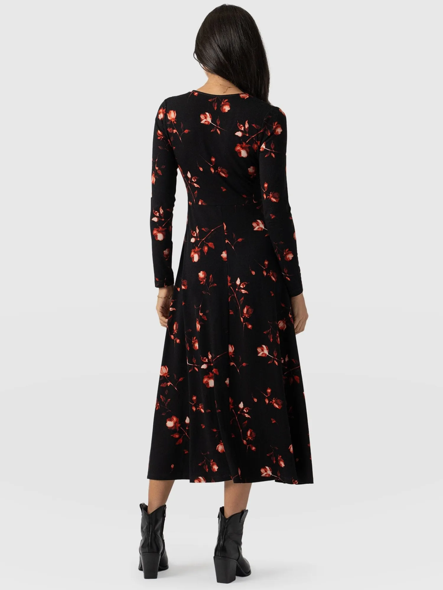 Best Saint and Sofia Maggie Wrap Midi Dress - Dark Roses