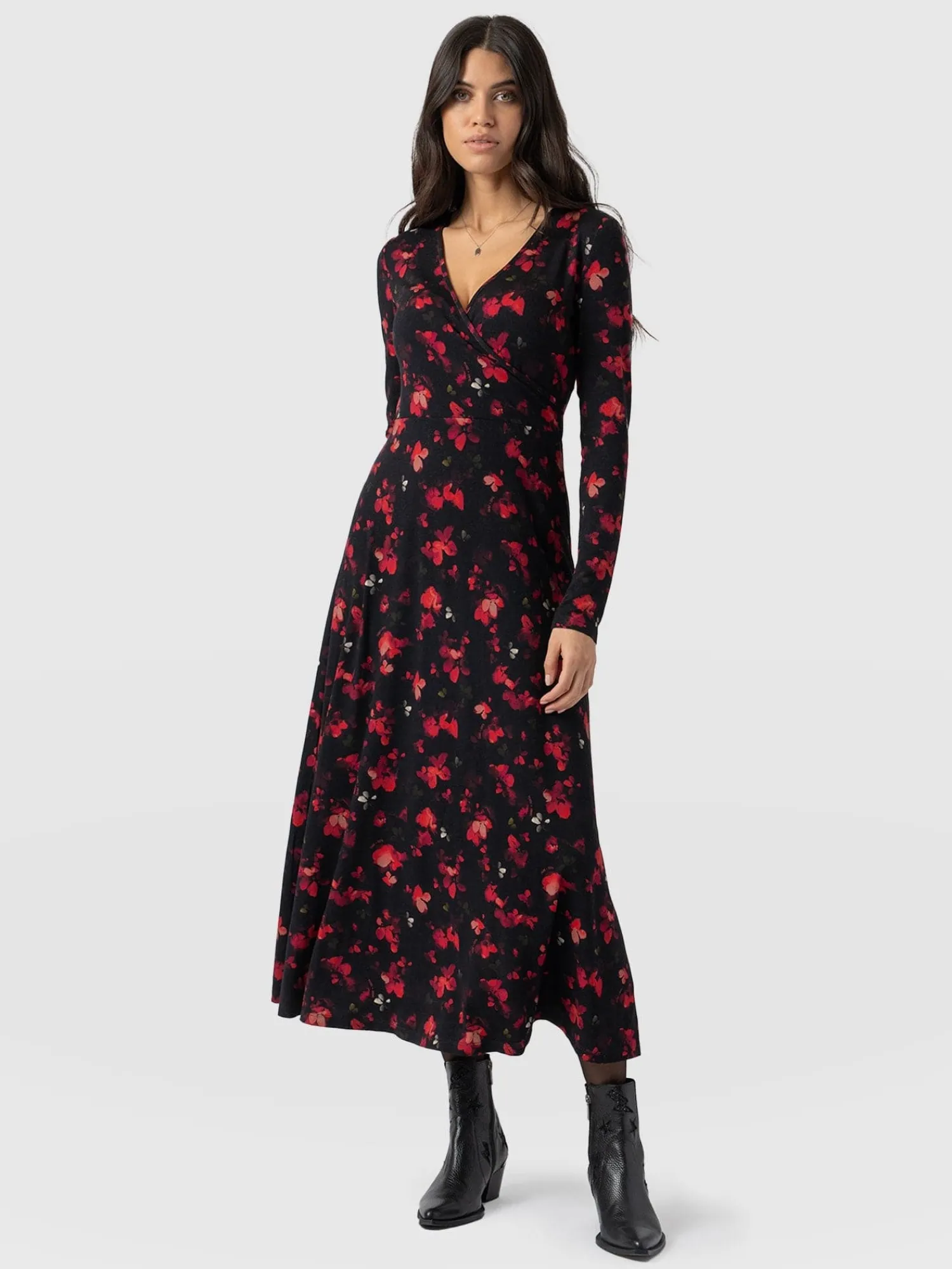 Hot Saint and Sofia Maggie Wrap Midi Dress - Pink Aurora