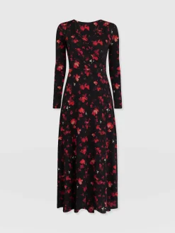 Hot Saint and Sofia Maggie Wrap Midi Dress - Pink Aurora