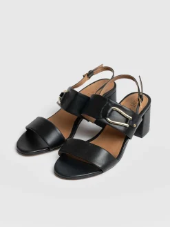 New Saint and Sofia Maida Block Heeled Mules - Black