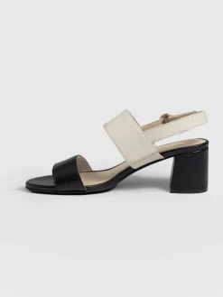 Best Saint and Sofia Maida Block Heeled Sandal - Cream & Black