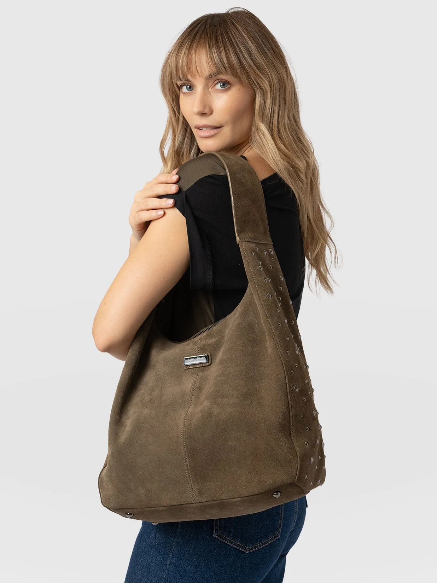 Fashion Saint and Sofia Margot Hobo Shoulder Bag - Khaki