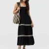 Online Saint and Sofia Maya Shirring Dress - Black