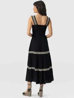 Online Saint and Sofia Maya Shirring Dress - Black