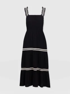 Online Saint and Sofia Maya Shirring Dress - Black