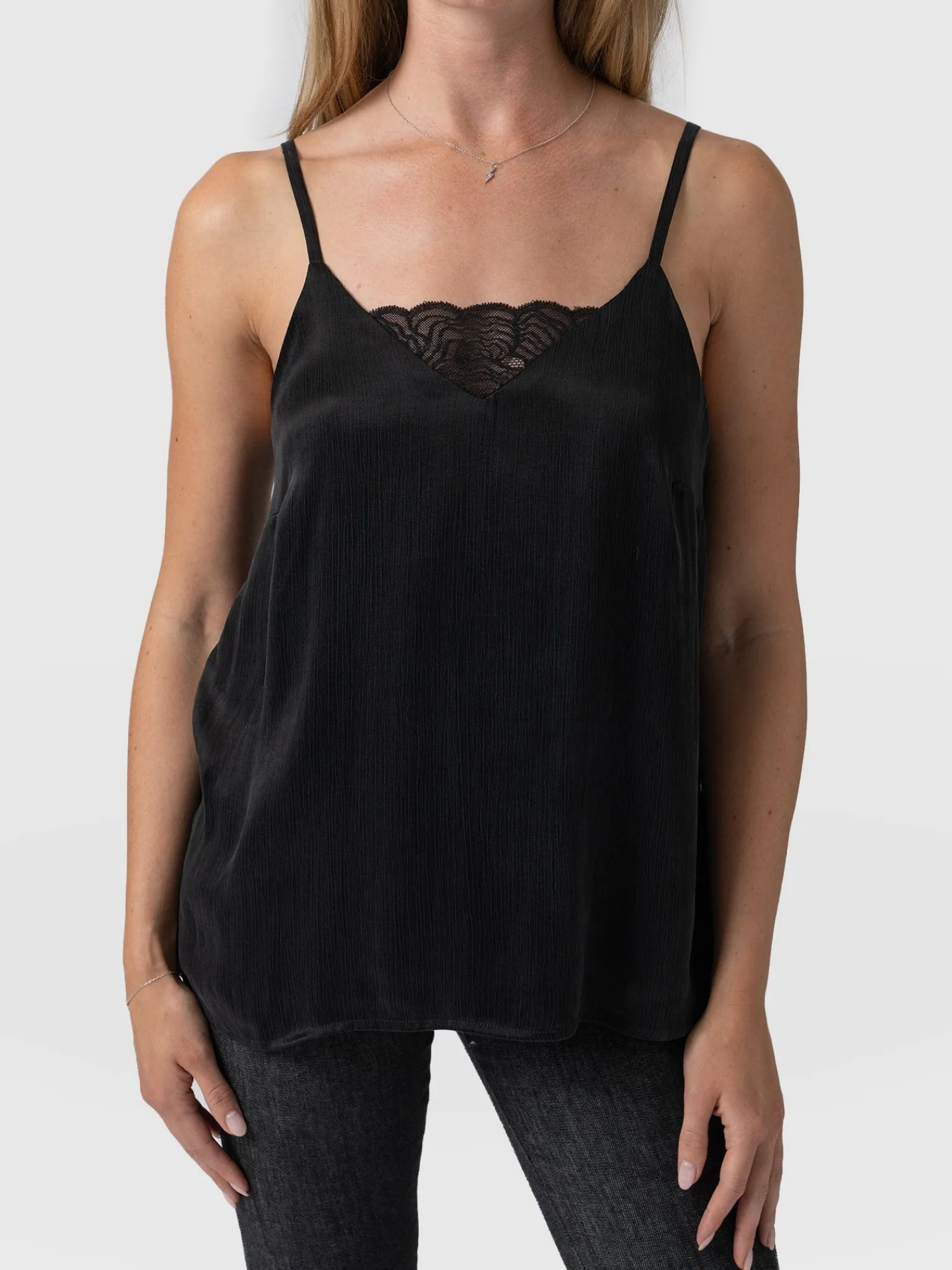Fashion Saint and Sofia Mia Lace Cami - Black