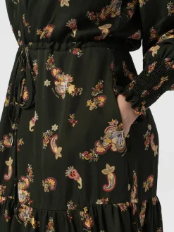 Outlet Saint and Sofia Mini Olivia Zip Up Dress - Khaki Paisley