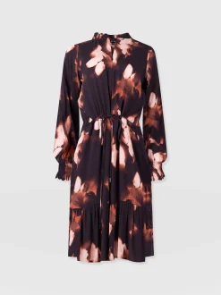 Online Saint and Sofia Mini Olivia Zip Up Dress - Orange Aurora