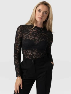 Outlet Saint and Sofia Miranda Lace Tee - Black