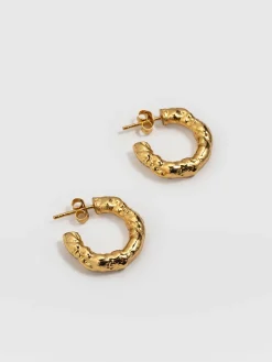Fashion Saint and Sofia Molten Hoop Earrings - Gold