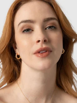 Fashion Saint and Sofia Molten Hoop Earrings - Gold