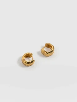 Fashion Saint and Sofia Molten Huggie Earrings - Gold