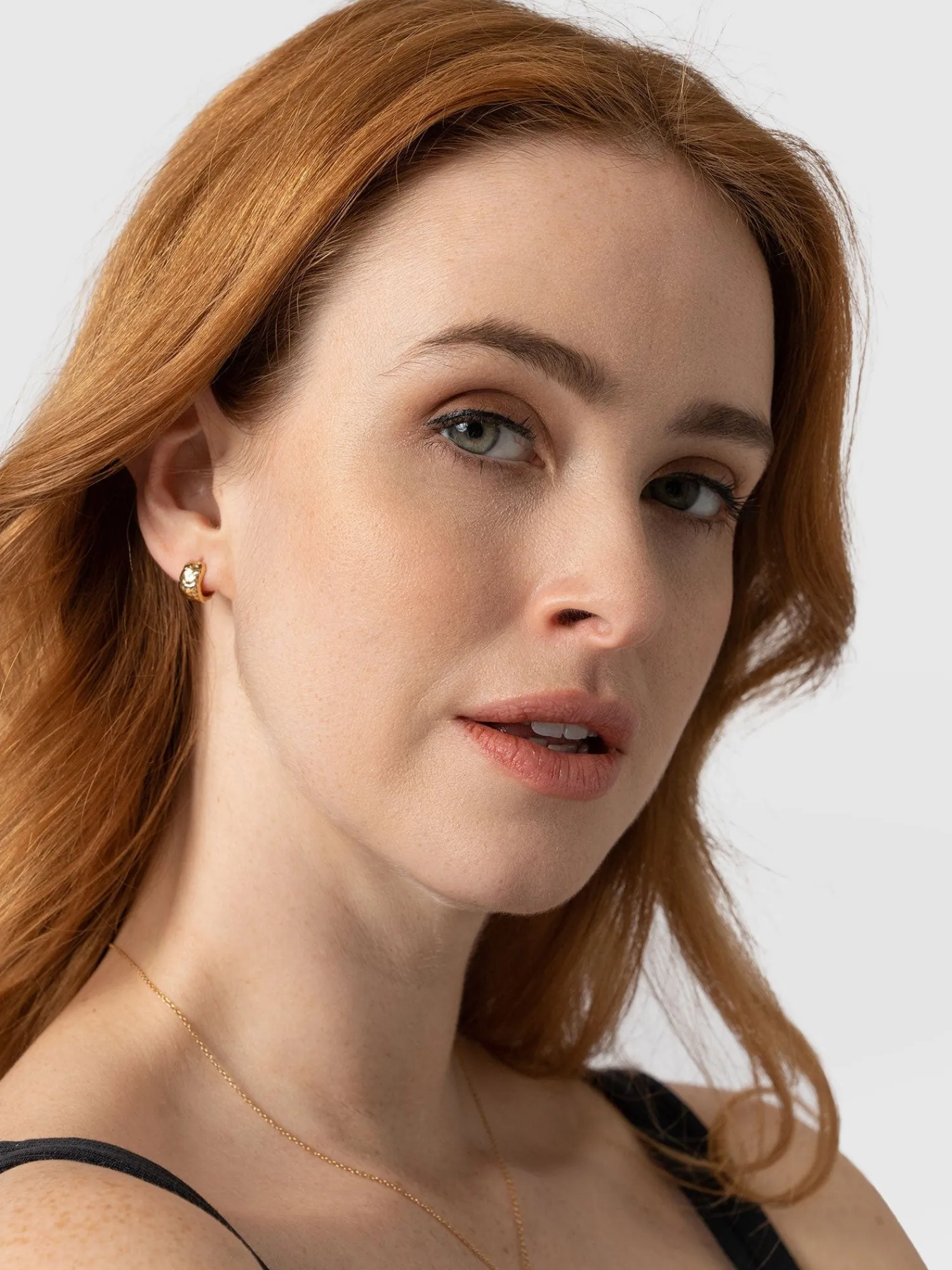 Fashion Saint and Sofia Molten Huggie Earrings - Gold