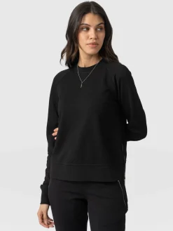 Sale Saint and Sofia Morgan Zip Sweater - Black