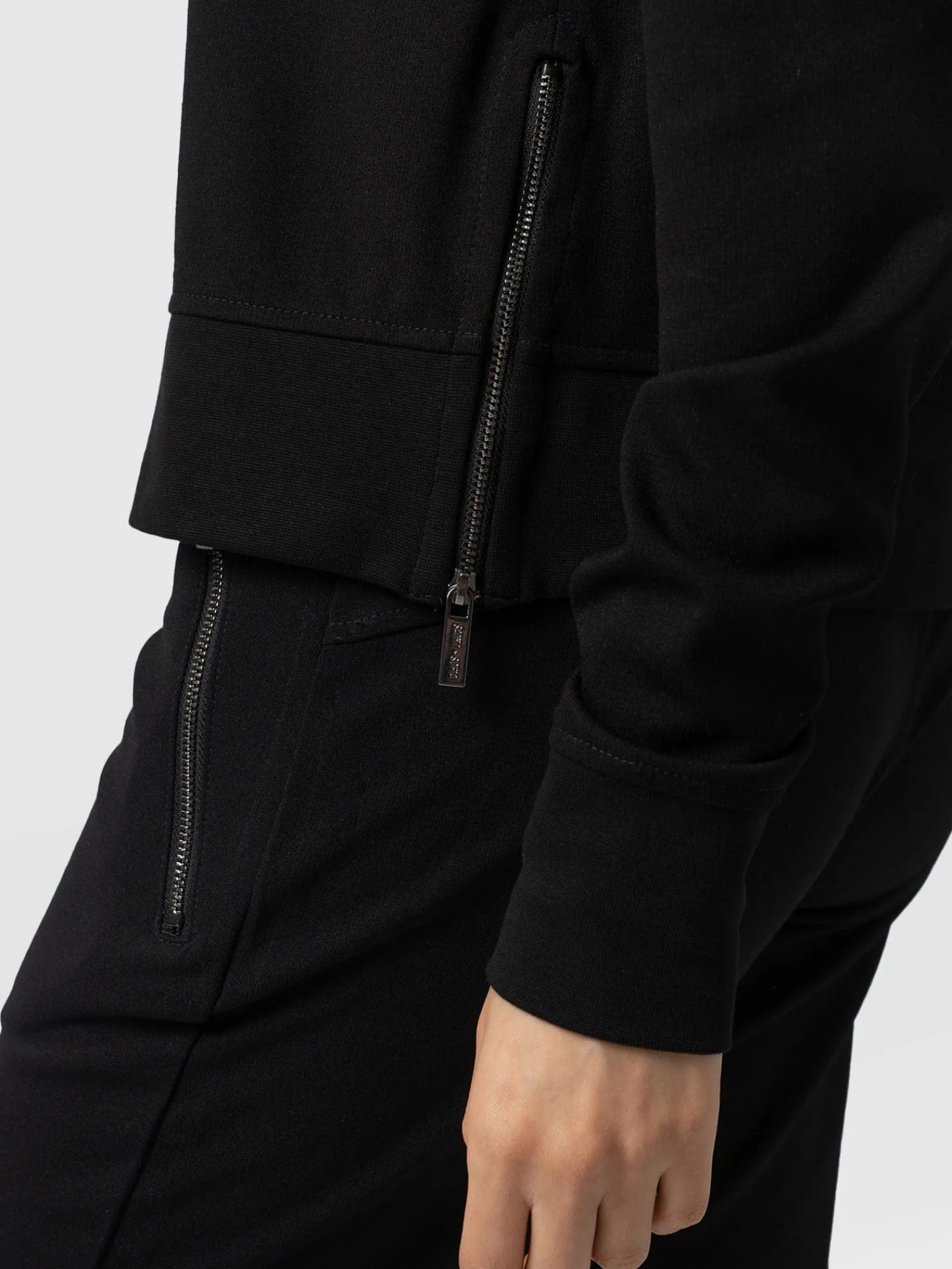 Sale Saint and Sofia Morgan Zip Sweater - Black
