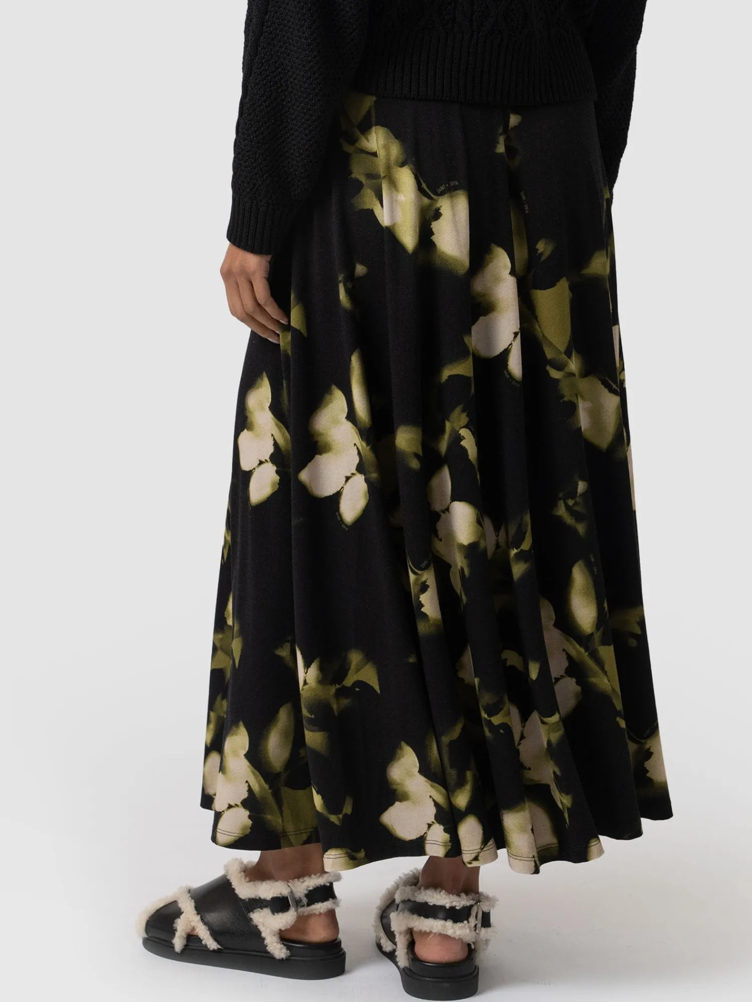 New Saint and Sofia Nora A-Line Skirt - Green Aurora