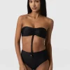 Discount Saint and Sofia Nova High Waisted Bikini Bottom - Black