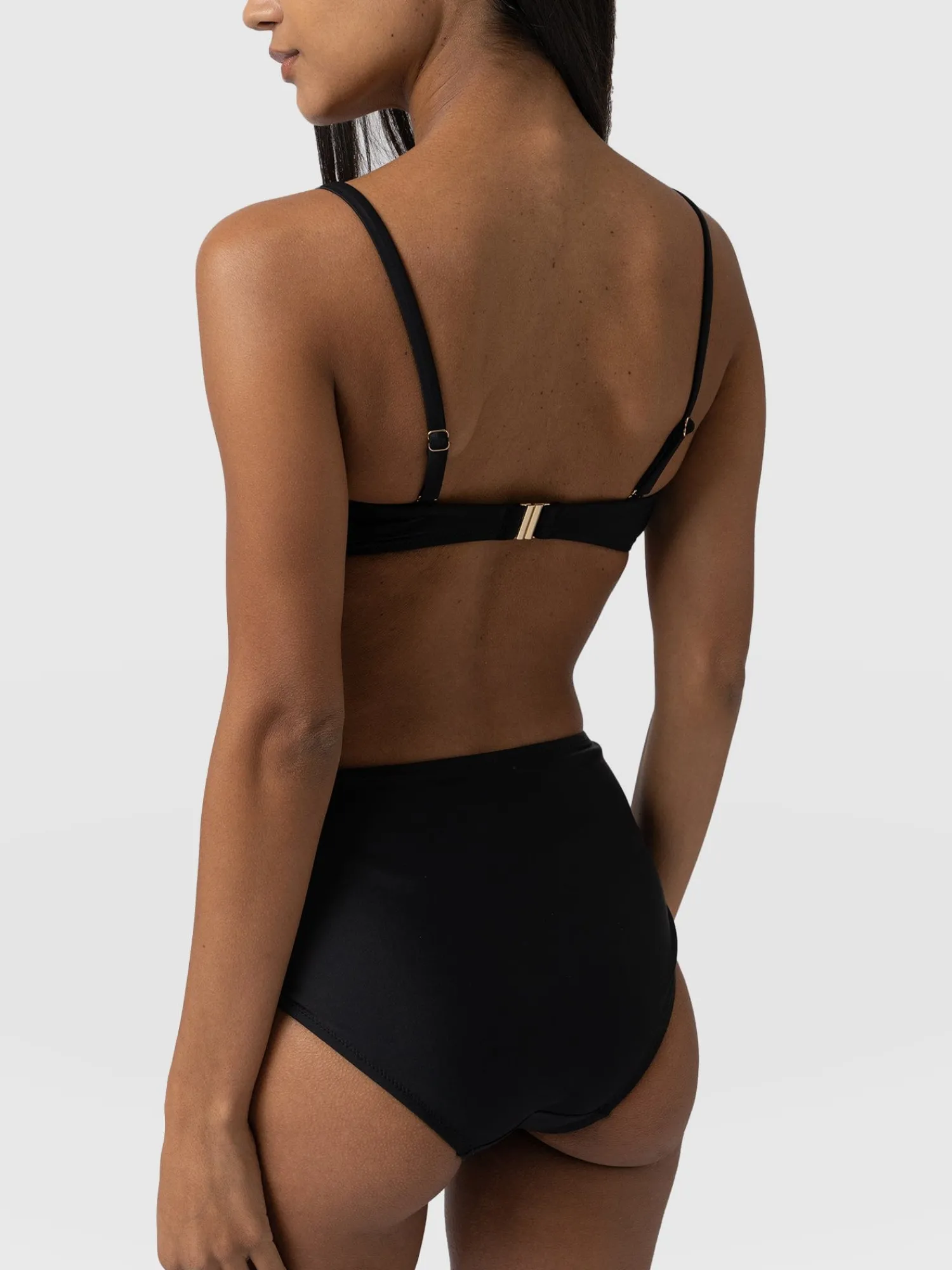 Discount Saint and Sofia Nova High Waisted Bikini Bottom - Black