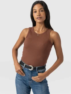 Discount Saint and Sofia Nova Racer Vest - Russet Brown