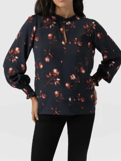 Online Saint and Sofia Olivia Blouse - Dark Roses