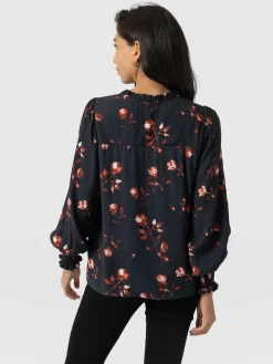 Online Saint and Sofia Olivia Blouse - Dark Roses