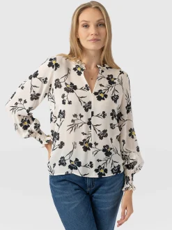 Hot Saint and Sofia Olivia Blouse - White Spring Floral