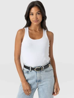 Sale Saint and Sofia Olivia Rib Vest - White