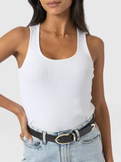 Sale Saint and Sofia Olivia Rib Vest - White