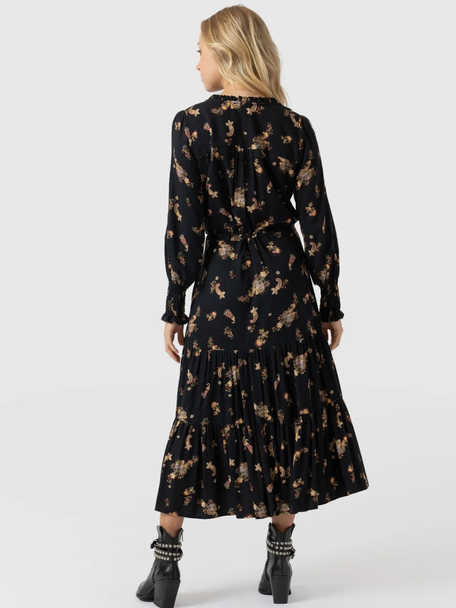 Sale Saint and Sofia Olivia Zip Up Dress - Highland Paisley