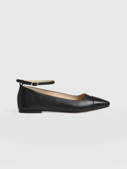 New Saint and Sofia Ophelia Leather Ballerinas - Black