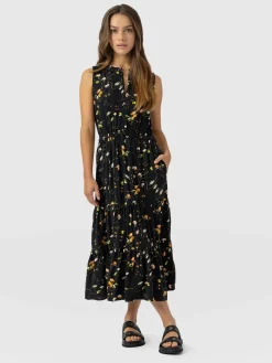 New Saint and Sofia Orla Dress - Black Floral