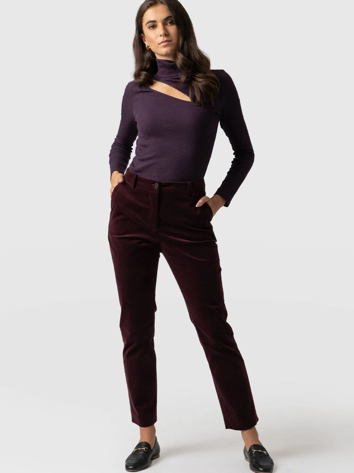 Fashion Saint and Sofia Palmer Pant Corduroy - Plum