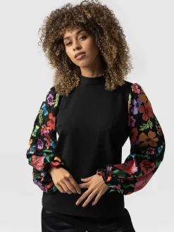 Clearance Saint and Sofia Penny Puff Sleeve Long Sleeve - Pop Floral
