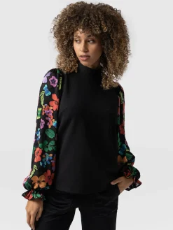 Clearance Saint and Sofia Penny Puff Sleeve Long Sleeve - Pop Floral