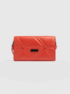 Sale Saint and Sofia Quilted Keira Cross Body Bag - Coral