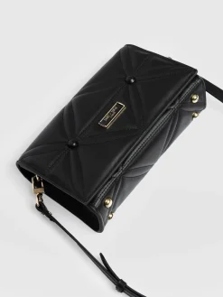 Online Saint and Sofia Quilted Keira Cross Body Bag - Black