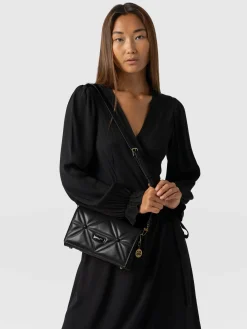 Online Saint and Sofia Quilted Keira Cross Body Bag - Black